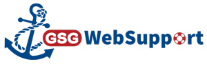 blue anchor with GSG WebSupport in red and blue letters